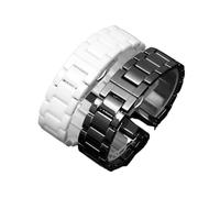 Cong Yi 14mm 16mm 18mm 20mm 22mm Silver Watch Buckle And White Ceramics Watch Bands Men Women Strap Bracelets(White,22mm)