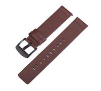 Cong Yi 18mm 20mm 22mm 24mm Retro Genuine Leather Watch Band Bracelet Strap Smart Replacement Wristbands(Brown black buckle,18mm)