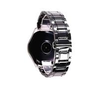 Cong Yi 20 22 24mm Luxury Ceramic And Stainless Steel Zwart White Strap Compatible With Samsung S2 3 4 Huawei GT Watch Strap Bracelet Wristband Belt(Black and black,20mm)