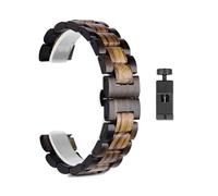 Cong Yi 20 22MM Wood Strap Compatible With Watch 4 Classic 46mm 42mm Bracelet Watchbands Compatible With Galaxy Watch4 44mm 40mm Wristband(Blackyellow,Watch 4 classic 46mm)