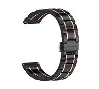 Cong Yi 20mm 22mm 24mm Luxury Ceramic Band Compatible With Samsung Galaxy 3 Watch 46mm 42mm Gear S3 Strap Active 2 40 44mm Smart Watch Ceramic Strap(Black Rose Gold,24mm)