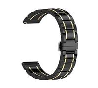 Cong Yi 20mm 22mm 24mm Luxury Ceramic Band Compatible With Samsung Galaxy 3 Watch 46mm 42mm Gear S3 Strap Active 2 40 44mm Smart Watch Ceramic Strap(Black gold,20mm)