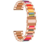 Cong Yi 20mm 22mm Metal+Resin Strap Compatible With Samsung Galaxy Watch 5 Pro 4 3 Classic Band 40mm 44mm 42mm 46mm 45mm Active 2 Alloy Bracelet(Rose gold Style1)