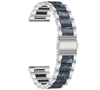 Cong Yi 20mm 22mm Metal+Resin Strap Compatible With Samsung Galaxy Watch 5 Pro 4 3 Classic Band 40mm 44mm 42mm 46mm 45mm Active 2 Alloy Bracelet(Silver Style4)