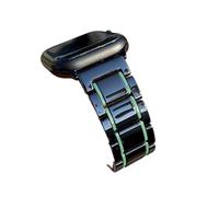 Cong Yi 20mm 22mm Steel Ceramic Strap Compatible With Samsung Galaxy Watch4 5 40mm 45 44mm Pro Watch Band Wristband Compatible With Huawei Belt Bracelet(Black and green,22mm)