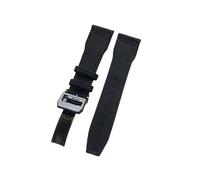 Cong Yi 21mm 22mm Black Blue Green Brown Nylon Fabric Genuine Leather Watchband Compatible With Big Pilot Wacth Strap(Black black clasp,21mm)