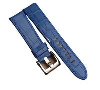 Cong Yi 22 Mm Genuine Leather Watchband Men's Watch Strap Compatible With Montblanc Star Wtach Band Belt Bracelet Brown Black Blue(Blue)
