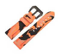 Cong Yi 22mm 24mm 26mm Camouflage Colorful Rubber Watch Band Compatible With Strap Gear S3 Classic(Orange Black buckle,22mm)