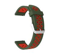 Cong Yi 22mm Watch Band Compatible With MI Watch Color Sport Global Strap Quick Release Silicone Watchbands Bracelet Wristband Ремешок Correa(ArmyGreen red)