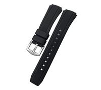 Cong Yi 25mm * 20mm Rubber Watchband Replacement Compatible With Edifice Series EF-552 Waterproof Sports Silicone Watch Strap Steel Clasp Free Tools(Silver buckle 1)