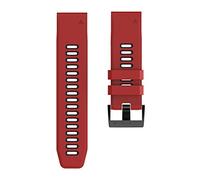 Cong Yi 26MM 22MM 20MM QuickFit Strap Compatible With Garmin EPIX Fenix 7 7X 7S Solar 6 6X 6S Pro 5X 5S Plus/Instinct 2/Forerunner 945 Silicone Band(Red black,For Fenix 7 (47mm))