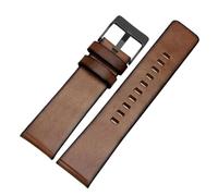 Cong Yi Compatible With Diesel DZ4343 DZ4323 DZ7406 Watch Strap Bracelet 22mm 24mm 26mm Vintage Retro Genuine Leather Watchband(Brown-black,24mm)