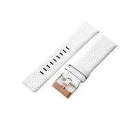 Cong Yi Compatible With Diesel Genuine Leather Watchbands Dz4318 Dz1405 Dz1206 Buckle Breathable Waterproof Strap 24 26 28mm(White-Rose-K3,32mm)