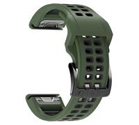 Cong Yi Compatible With Garmin Instinct 2 / Instinct Tactical Solar Strap Quick Release Watchband 22mm Watch Band Double Color Silicone Bracelet(Army green black)
