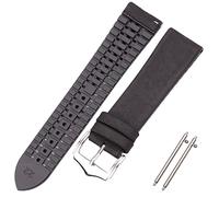 Cong Yi Cowhide And Silicone Watch Strap Bracelet 18 20 22mm Men Women Waterproof Breathable Watchbands Watches Clock Accessories(Smooth Black,18mm)