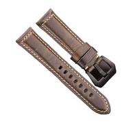 Cong Yi Cowhide Watch Band Strap Women Men Blue Green Yellow Red Oil Wax Genuine Leather Watchband 20mm 22mm 24mm 26mm(Green Black Buckle,24mm)