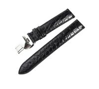 Cong Yi Double Sided Crocodile Leather Watchband 18mm 19mm 20mm 21mm 22mm 23mm 24mm Luxury Alligator Watch Straps Bands(Black Strap,23mm,Without Buckle)