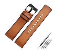 Cong Yi Genuine Leather Bracelet Compatible With Diesel DZ7406 DZ7408 DZ4476 DZ4343 Brown Watchband 22mm 24 26mm Retro Band(Brown black buckle,26mm)