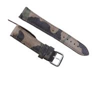 Cong Yi Genuine Leather Suede Watch Strap Retro Watchband 18mm 19mm 20mm 22mm Gray Blue Accessories(Camouflage bn green,20mm)