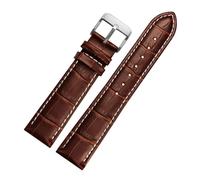 Cong Yi Genuine Leather Watch 22mm 23 24 26mm 28mm Watchband Pin Leather Bracelet Watch Band(White rg,23mm)