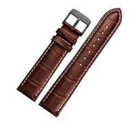 Cong Yi Genuine Leather Watch Strap 22mm 23 24 26mm 28mm Watchband Pin Clasp Mens Leather Bracelet General Watch Band Alligator Grain(Slub black BK,23mm)