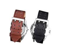 Cong Yi Genuine Leather Watch Strap Compatible With Hammi Hamilton Air Field Jazz Khaki Series Classic Leather Watch Band 20 22mm Men(Brown White-steel,20mm)