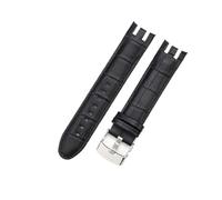 Cong Yi Genuine Leather Watch Strap Compatible With Swatch YRS403 412 402G Curved Mouth Cowhide 21mm Band(White Black)