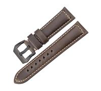Cong Yi Genuine Leather Watchband Bracelet 20 22 24 26mm Women Men Oil Wax Cowhide Blue Green Red Brown Wach Band Strap Steel Buckle(Green Black Buckle,20mm)