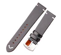 Cong Yi Handmade Genuine Leather Watchband Oil Wax Cowhide Smart Watch Band 18mm 20mm 22mm 24mm Brwon Black Green Yellow Strap(Black Silver Clasp_18mm)