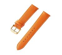 Cong Yi Handmade Watch Strap Palm Print Layer Calf Leather 18MM 20MM 22MM 24MM Accessories(Orange gold buckle,22mm)