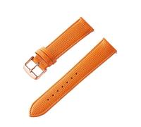 Cong Yi Handmade Watch Strap Palm Print Layer Calf Leather 18MM 20MM 22MM 24MM Accessories(Orange Rose Buckle,19mm)
