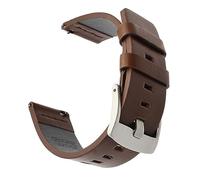 Cong Yi Italy Oil Leather Watchband +Tool Compatible With Diesel Compatible With Fossil Compatible With Timex Compatible With DW Quick Release Watch Band Wrist Strap 18mm 20mm 22mm 24mm(Brown silver c