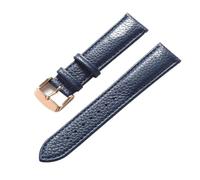 Cong Yi Litchi Pattern Soft Leather Strap Men's Ladies 16mm18mm20mm22mm Watch Band Accessories(Royal blue rose,13mm)