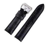 Cong Yi Men's Leather Strap 20mm 22mm 24mm 26mm Suitable Compatible With Panerai Blue Vintage Cowhide Handmade Custom Pin Buckle(Black,26mm)
