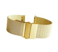 Cong Yi Milanese Loop Strap 18mm 20mm 22mm Men Women Stainless Steel Metal Double Press Folding Buckle Wrist Band Watch Accessories(Gold,22mm)