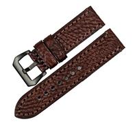 Cong Yi New Watch Accessories 20 22 24 26mm Italian Cow Leather Watchbands Brown Watch Strap Compatible With Fossil Watch Band(Dark Brown B,26mm)