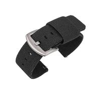 Cong Yi Nylon Watch Strap 18mm 20mm 22mm 24mm Ballistic Fabric Watch Band Black Green Gray Color Suit Compatible With Samsung Gear S3 Compatible With Huawei Watch(Black,20mm silver buckle)