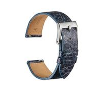 Cong Yi Retro Genuine Leather Watchband Quick Release Calfskin Burst Crack Watch Band 18mm 20mm 22mm Smart Watch Strap Replacement(Blue,22mm)