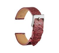 Cong Yi Retro Genuine Leather Watchband Quick Release Calfskin Burst Crack Watch Band 18mm 20mm 22mm Smart Watch Strap Replacement(Red,22mm)