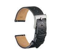 Cong Yi Retro Genuine Leather Watchband Quick Release Calfskin Burst Crack Watch Band 18mm 20mm 22mm Smart Watch Strap Replacement(Black,22mm)