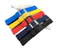 Cong Yi Rubber Watch Band 22mm 24mm Black Blue Red Yellow Watchband Bracelet Compatible With Breitling Strap Navitimer Avenger(Red,22mm no buckle)