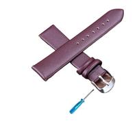 Cong Yi Soft Watch Strap 8mm 10mm 12mm 14mm 16mm 18mm 20mm 22mm 24mm Genuine Leather Brown Red Pink Black Watchband(Brown,14mm)