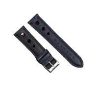 Cong Yi Solid Color Watchband Genuine Leather Hand-Stitching Vintage Strap Compatible With Rolex Watch Watchbands Strap 18mm 20mm 22mm 24mm For Men(Blue,24mm)