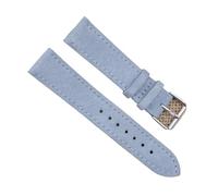 Cong Yi Suede Watch Strap 18 19 20 21 22mm Watchband Tan Blue Brown Genuine Leather Replacement Watch Accessories(Light blue,20mm)
