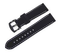 Cong Yi Universal Silicone Strap 16/18/20/22/24mm Stainless Steel Buckle Waterproof Sport Rubber Men Replacement Bracelet Watch Band(Black white black,22mm)