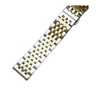 Cong Yi Watch Strap Bracelet 12mm 14mm 16mm 17mm 18mm 19mm 20mm 21mm 22mm 23mm 24mm Stainless Steel Metal Watch Band T41 Silver Gold(Silver gold,14mm)