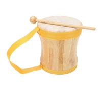Conga Drum, Carrying Strap Design Sheepskin Top Compact Wear Resistant Wood Roller Hand Drum for Music Festival (Yellow)