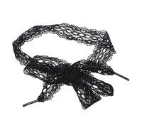 CONGARTENO 1 Pair Black Floral Lace Trim Shoelaces Elastic Ribbon Shoelace Decoration for Shoes Stylish and Durable Accessory for Sneakers and Trainers