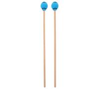 CONGARTENO 1 Pair Blue Marimba Mallets with Wooden Handles - Yarn Head Xylophone and Tongue Drum Mallets for Percussion Practice and Festival Performance