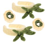 CONGARTENO 1 Set Pineapple Face Washing Headband Wristband Set Creative Design Strong Water Absorption Comfortable Lightweight Skincare Accessories for Daily Routine Spa Use